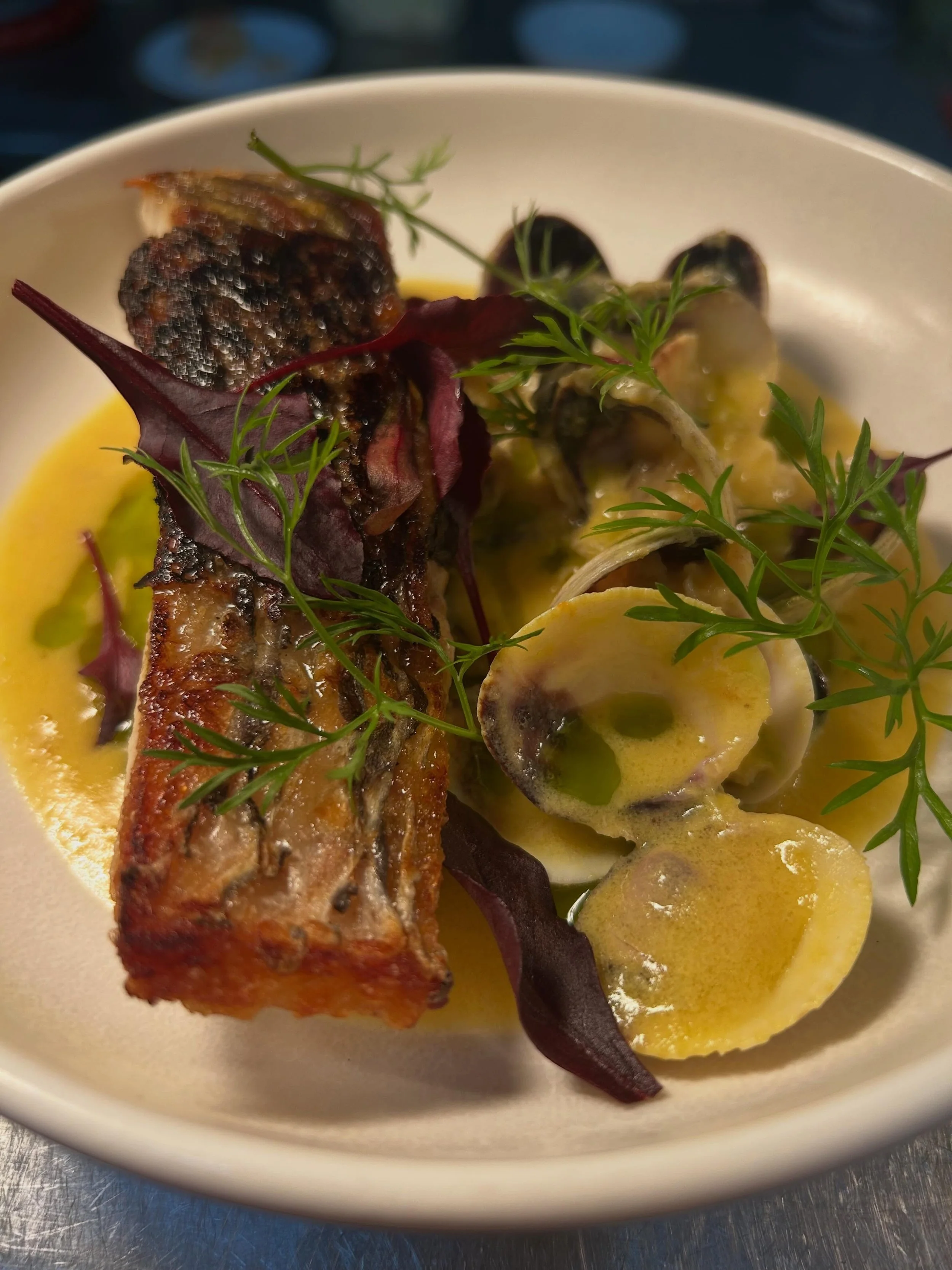 Salt water barramundi, creamed corn, pippies, crab

On the menu for spring

See you soon x