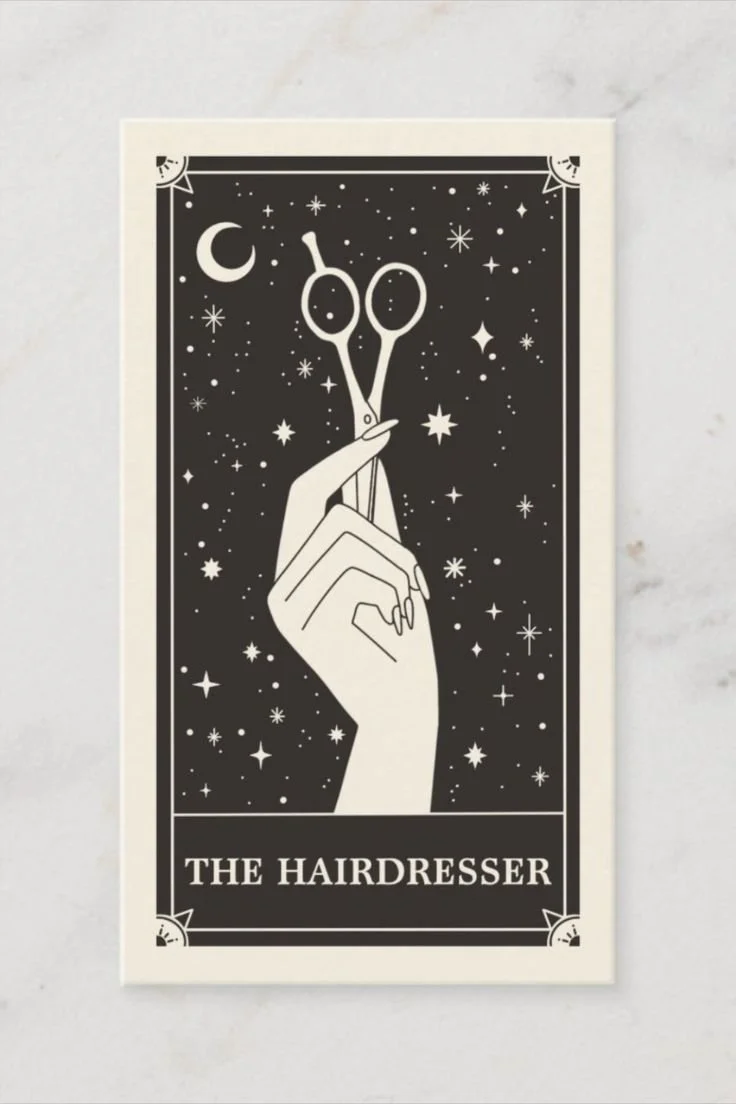 Celestial Tarot Hairdresser Black Business card.jpeg