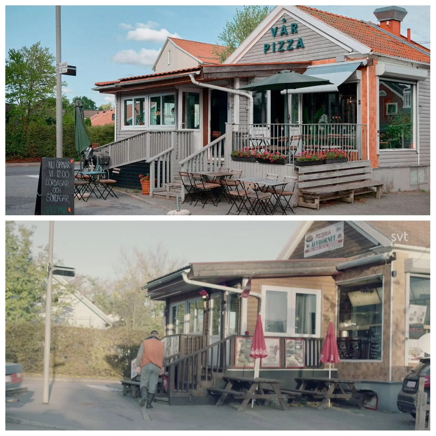 Ganska coolt, tycker vi, att V&aring;r Pizza &Auml;lvsj&ouml; &auml;r Leif och Billys gamla pizzeria i serien 🙌