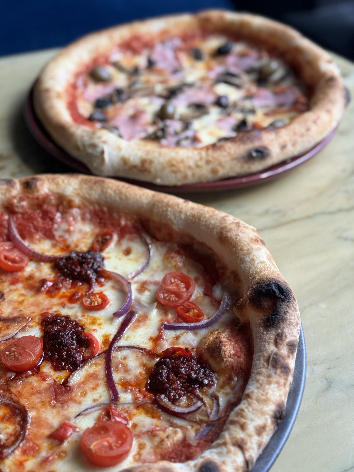 Nduja and Capricciosa Pizza