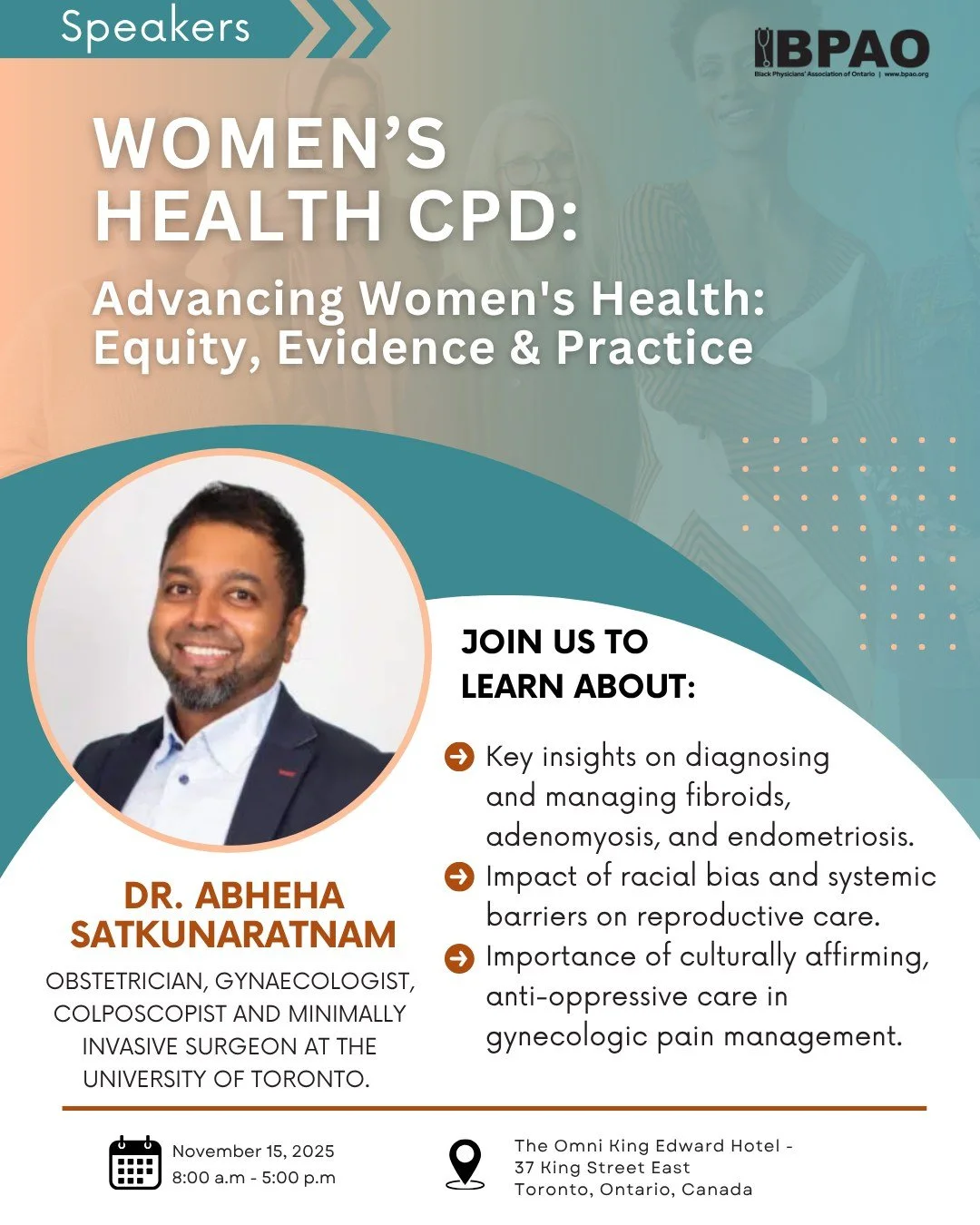 #2025WomensCPD Speaker Spotlight: Dr. Abheha Satkunaratnam
Topic: Fibroids, Endometriosis &amp; Adenomyosis

Dr. Satkunaratnam is an academic obstetrician, gynaecologist, colposcopist, and minimally invasive surgeon at the University of Toronto. A na