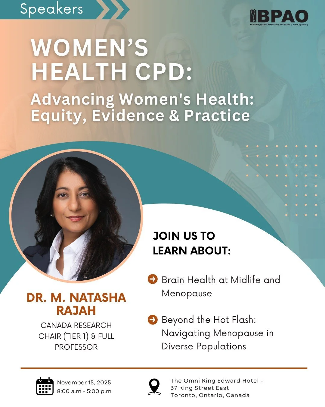 Registration closes in 1 week!
#2025WomensCPD Speaker Spotlight: Meet Dr. M. Natasha Rajah, Professor and Tier 1 Canada Research Chair at Toronto Metropolitan University, and Adjunct Professor at McGill University.
Dr. Rajah leads the Brain Health E