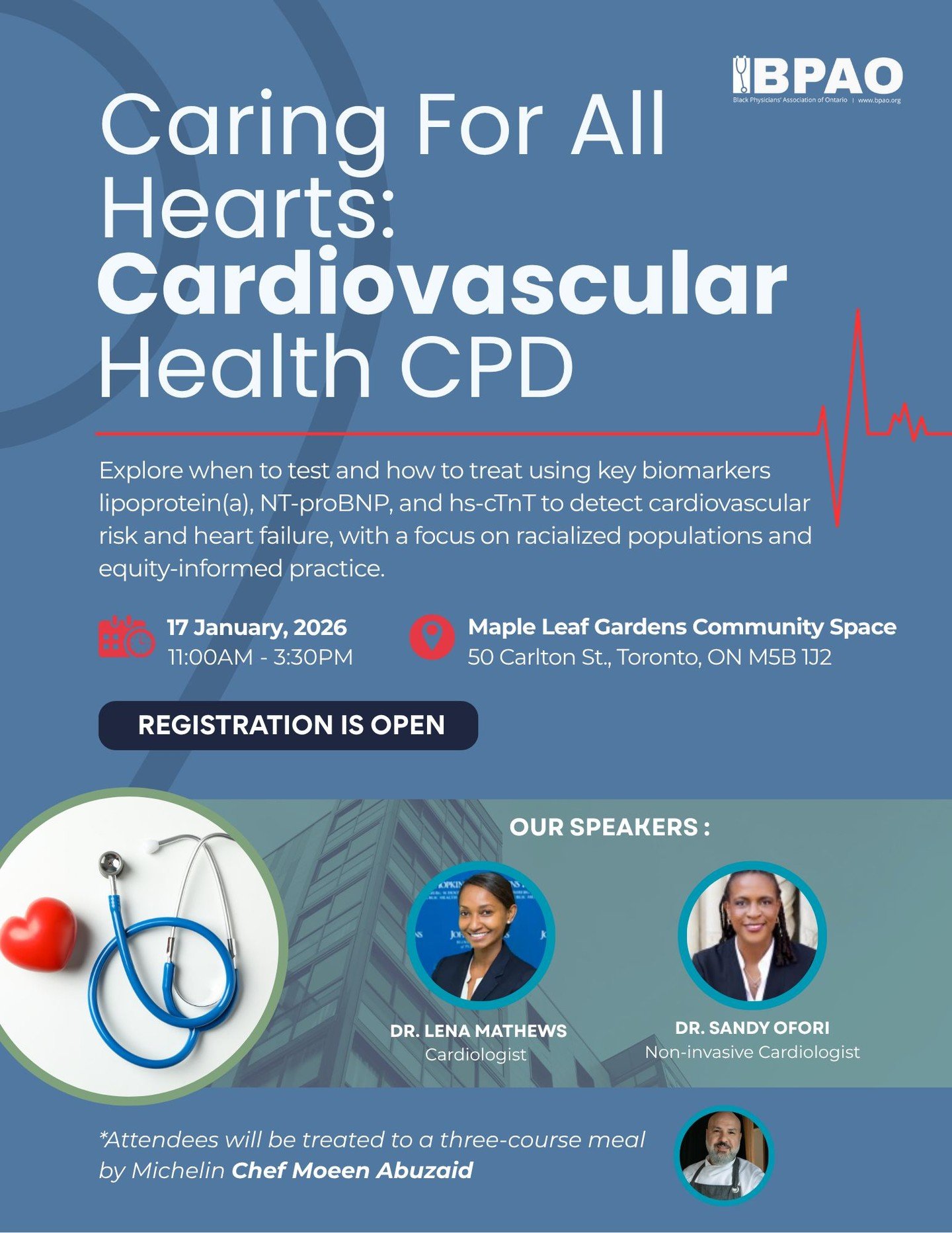 We already got your plans for 2026! Save the date for BPAO&rsquo;s #CardiovascularCPD &mdash; Caring for All Hearts 💓

When: January 17, 2026
Where: Maple Leaf Gardens Community Space, Toronto

Join leading experts Dr. Lena Mathews and Dr. Sandy Ofo