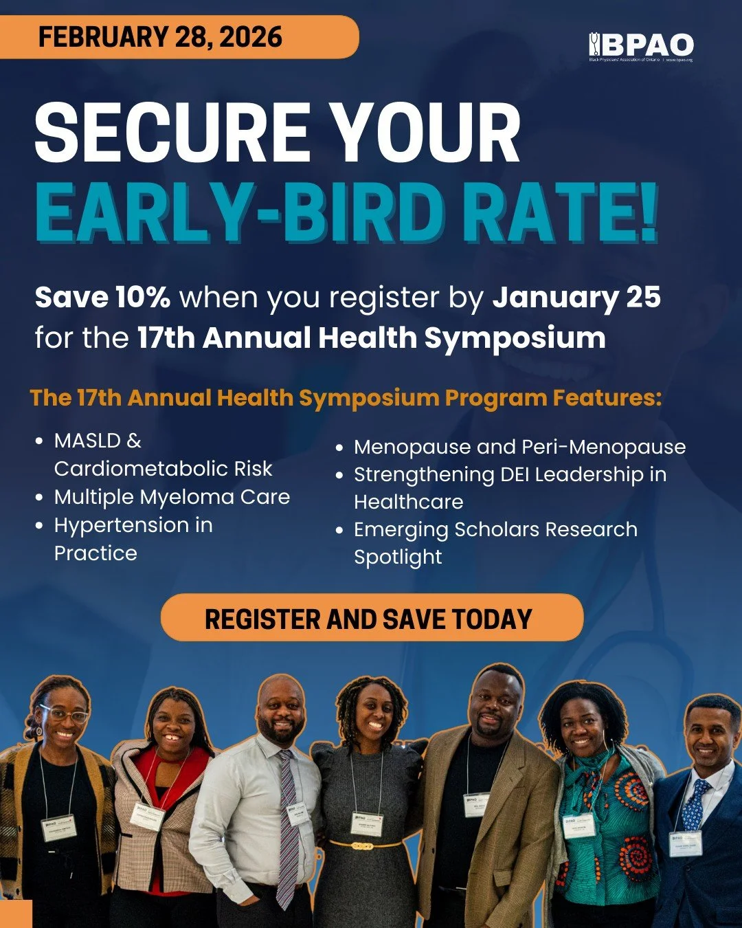 Just finding out that the 17th Annual Health Symposium returns this February&hellip; and didn&rsquo;t realize early-bird registration is already LIVE? 👀 
Well, now you know, and now&rsquo;s the perfect time to secure your spot and save 10% before Ja