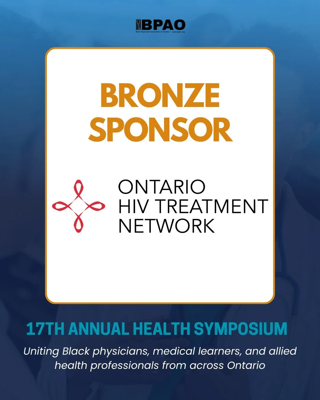 We&rsquo;re excited to welcome Ontario HIV Treatment Network (@the_ohtn) as a Bronze Sponsor for the BPAO 17th Annual Health Symposium! 🎉

As a leader in supporting healthcare organizations across Ontario, they help train teams, track outcomes, and 