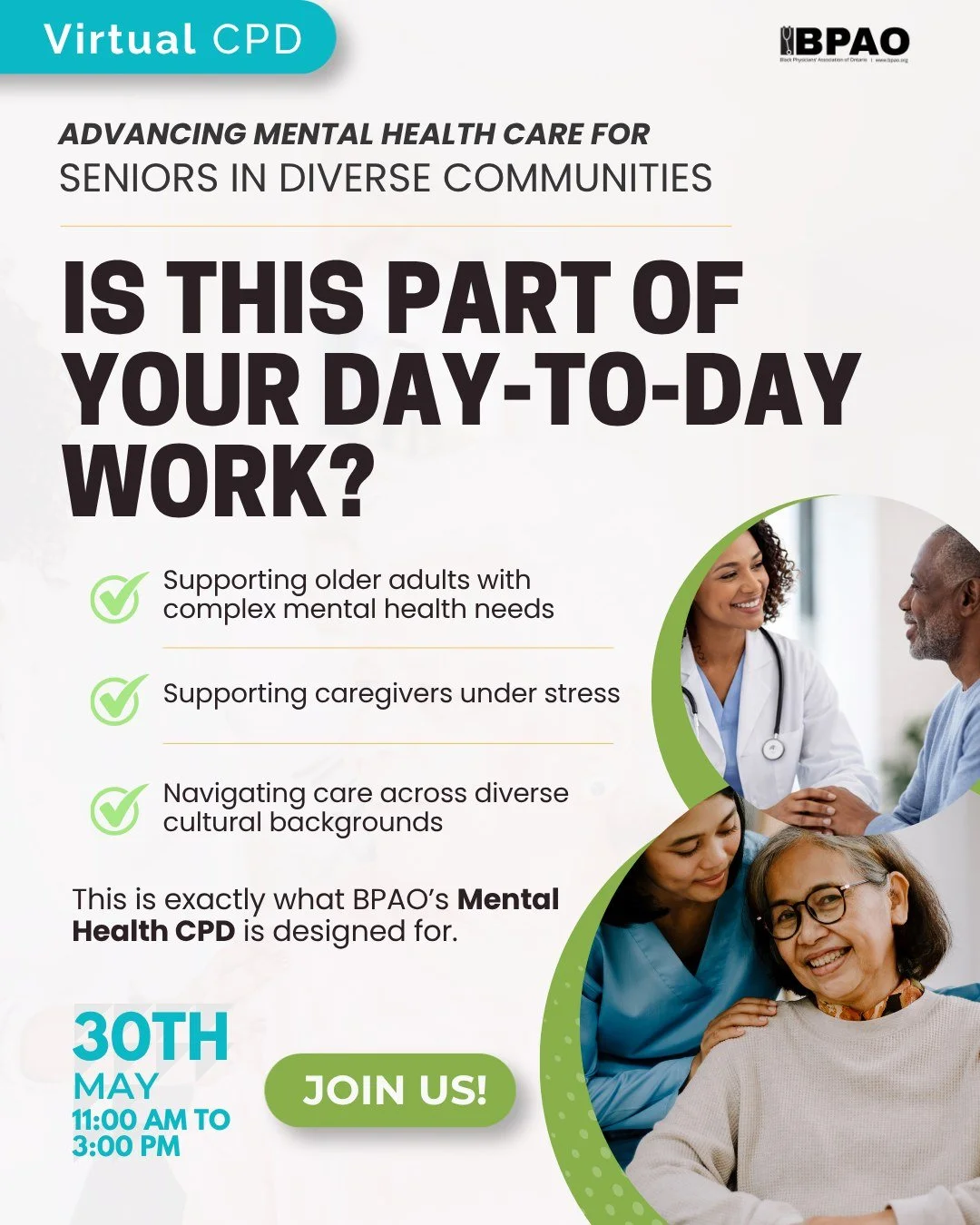 For many healthcare professionals, supporting seniors goes beyond clinical care; it includes navigating complex mental health needs, recognizing caregiver strain, and adapting care across diverse communities.

BPAO&rsquo;s Mental Health CPD brings to