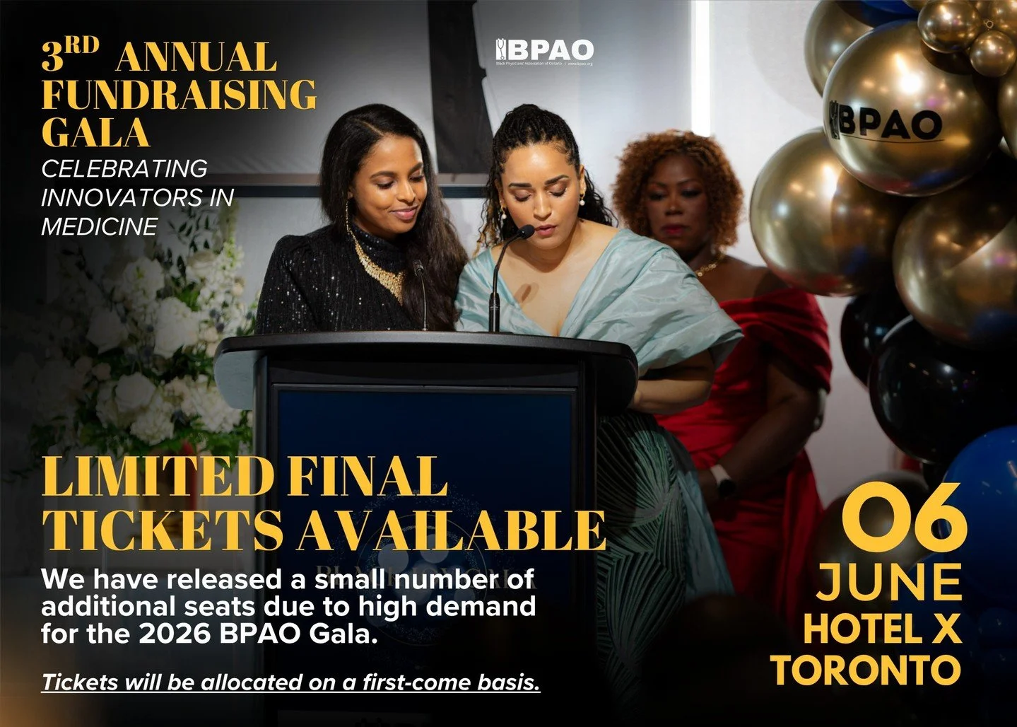 For those still hoping to attend&hellip; we&rsquo;ve got good news!

Due to high demand, a limited number of additional tickets have been released for the 2026 BPAO Gala.

This is the final release, once sold out, registration will close.

🎟️ Secure