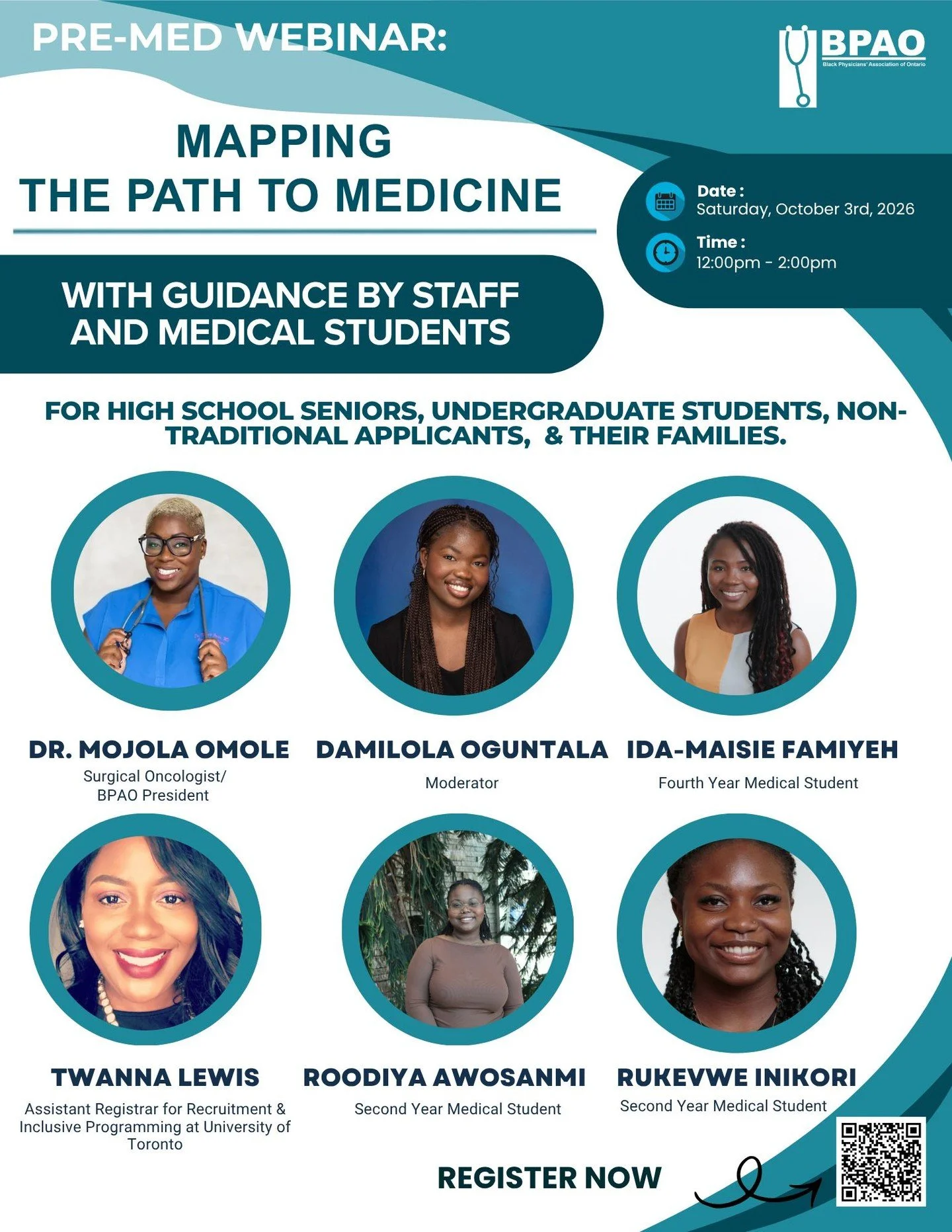 Who better to ask about the path to medicine than people who have walked it?

For this webinar, we are bringing together voices from different stages of the journey.

Whether you are still in Grade 12, completing your undergraduate degree, taking a g