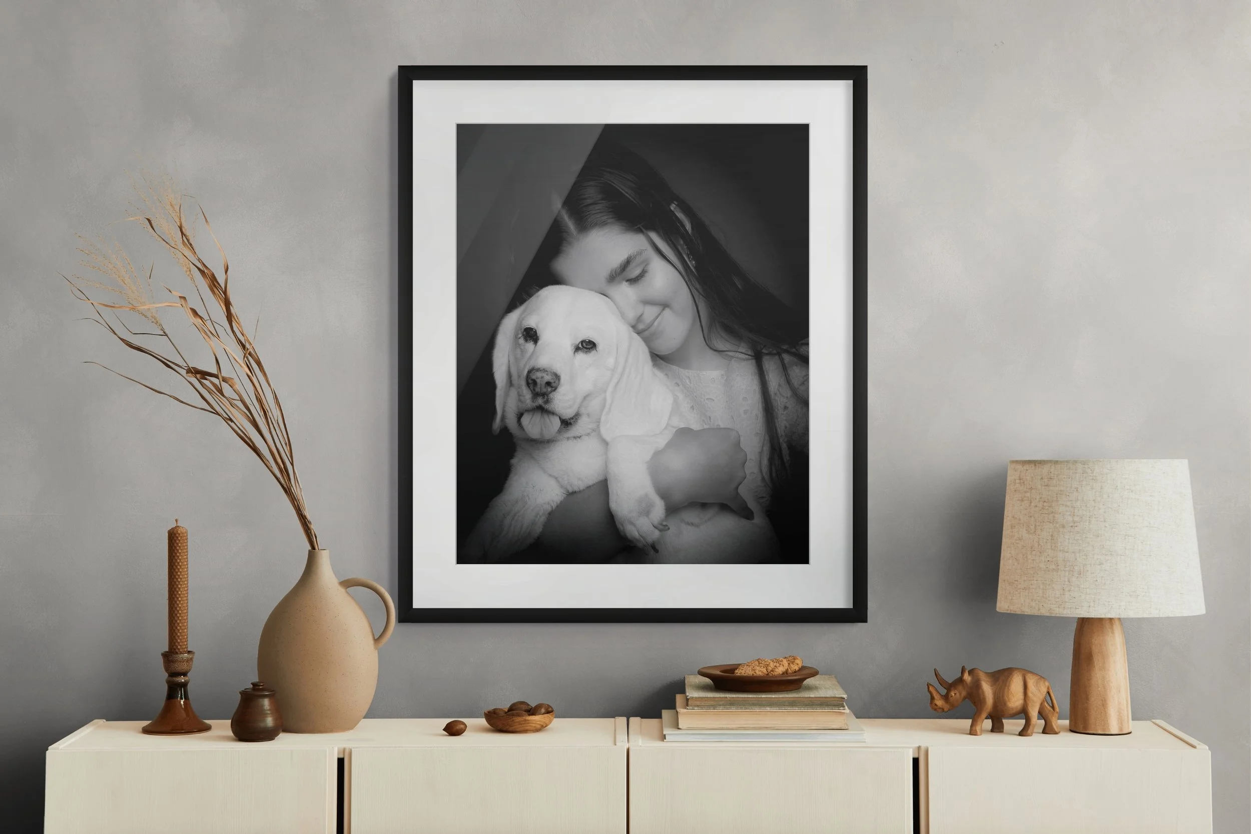 dog and owner photo framed  Brisbane