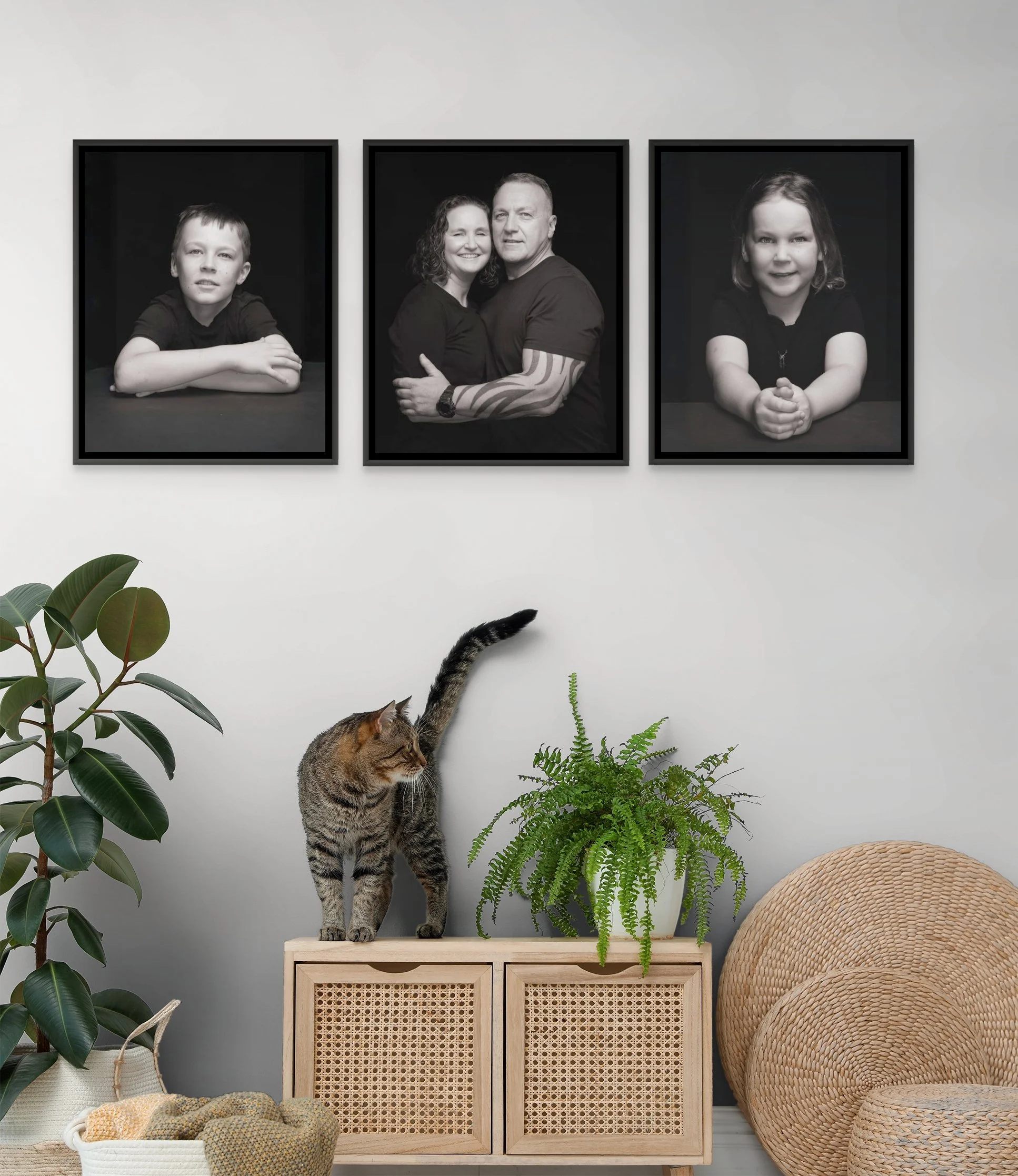 family photo in brisbane living room