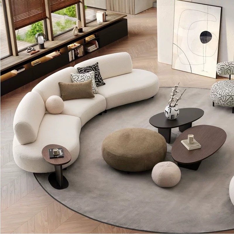 Nordic Light Luxury Three-Section Sofa with Cat Scratch-Resistant Leather