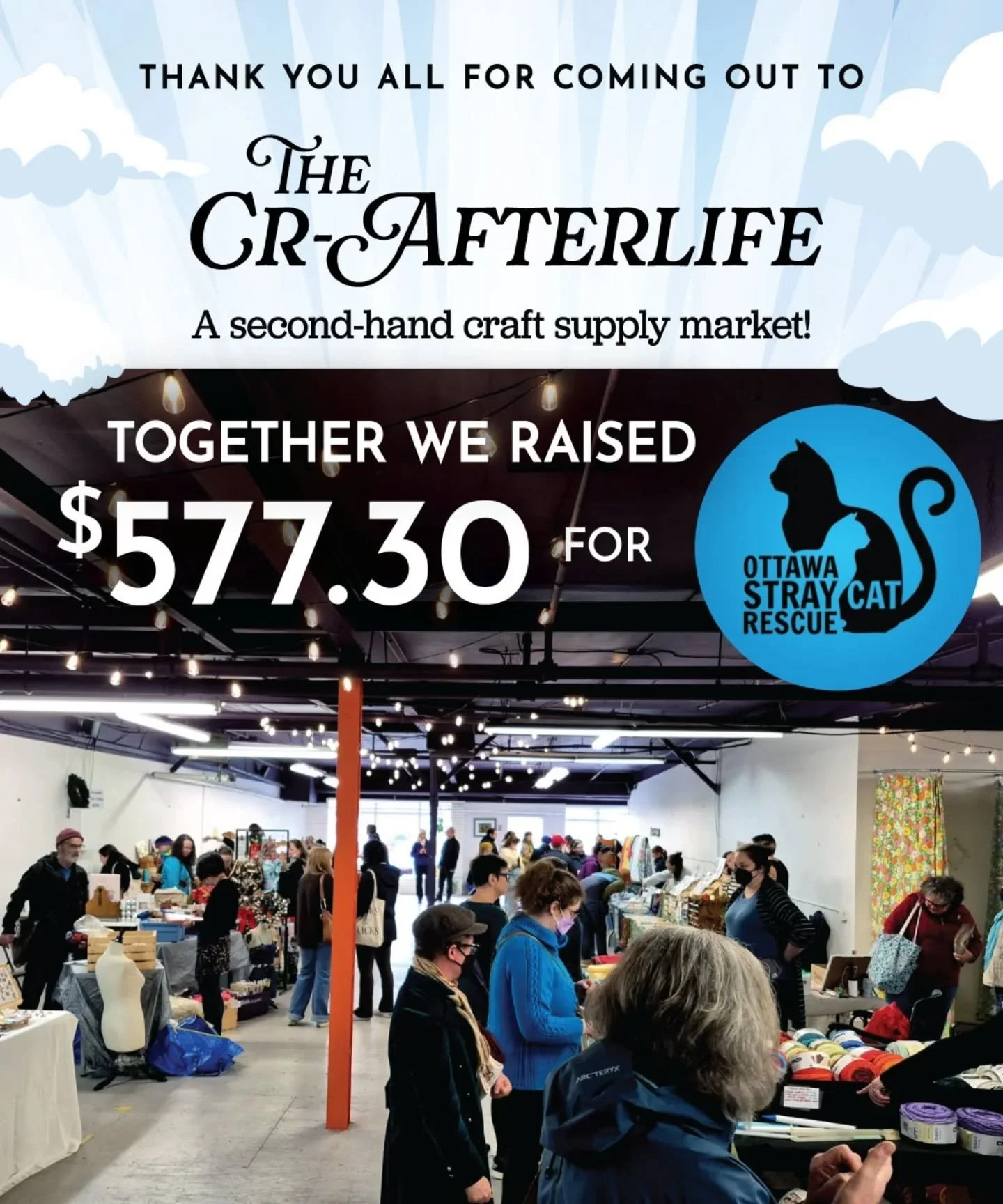 Hi friends!! We are so pleased to announce that we raised $577.30 from the craft donation booth for @ottawastraycatrescue THANK YOU ☺️ so so much for all your support and crafty goodness!! We will see you at the next one! 

Why choose The Crafterife?