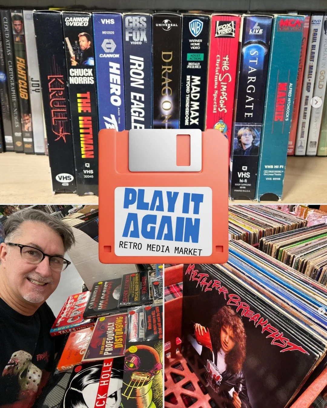 🎮📼🎶 PLAY IT AGAIN: Retro Media Market 🎶📼🎮
IN COLLABORATION WITH @the_curious_thrifter

Dive into a nostalgic treasure trove of physical media featuring:

🃏 Vintage comics, collectible cards &amp; board games
💿 Classic vinyl records, CDs &amp;
