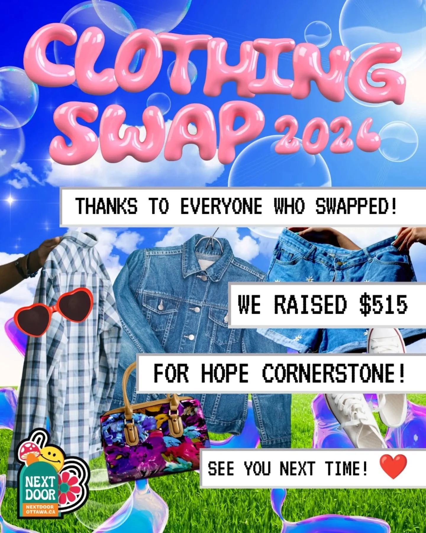 Thank you to everyone who came to swap today!! We really appreciate your thoughtful contributions. We are pleased to announce that we have raised $515 for @hopecornerstone 

The swap was such a hot we wil definitely be doing it again!! Stay tuned for