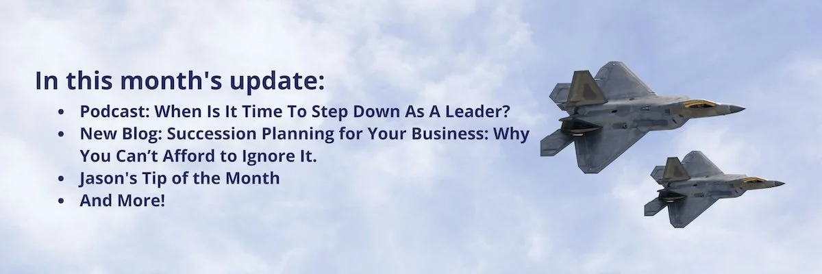 Monthly newsletter update: new podcast, new blog, Jasons tip of the month, and more!