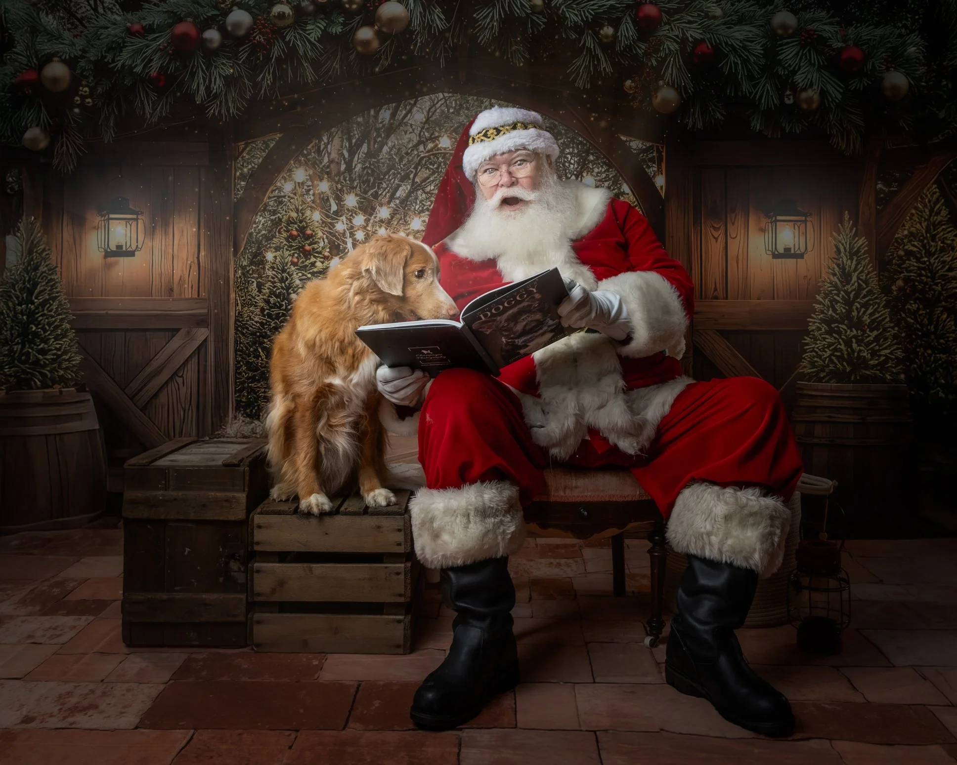 Santa experience with dogs and kids