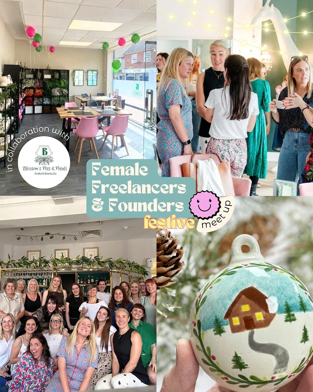 ✨Festive Meet Up Alert✨

Join us for a relaxed, non-networky networking morning with a festive twist. We&rsquo;re teaming up with our awesome pal Bobbie at @blossomscraftsevents to bring you a cosy and creative get-together in Stafford.

Expect good 
