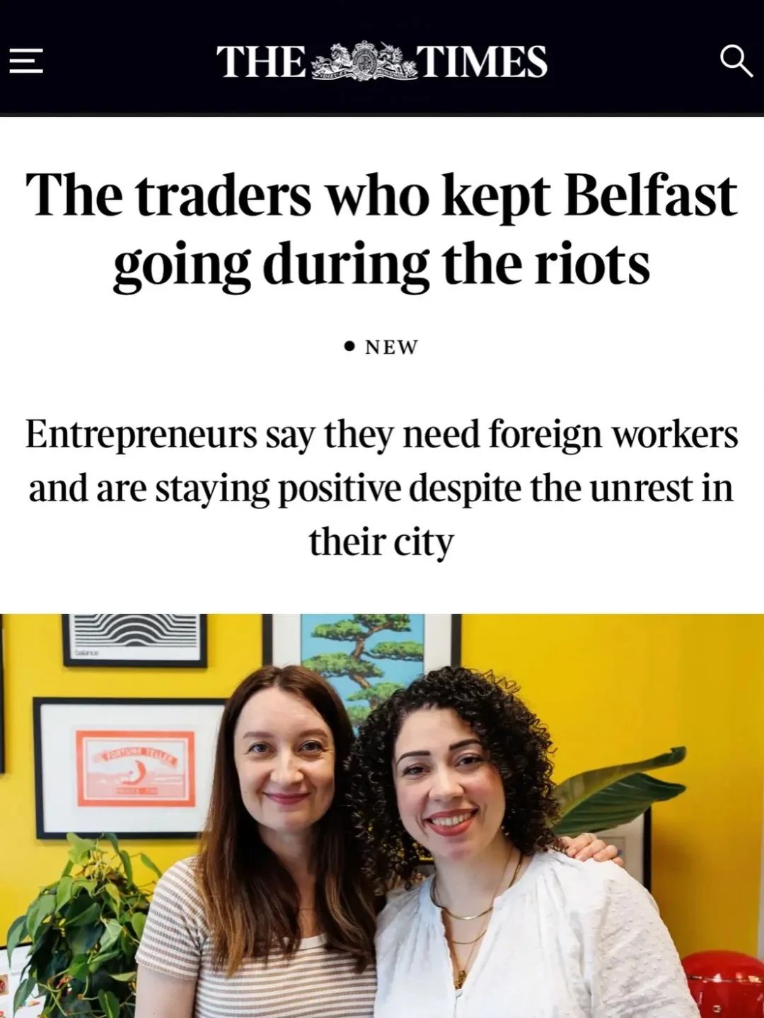 Incredibly proud to share that we&rsquo;ve been featured in @thetimes 

The article looks closely at the recent riots here in Northern Ireland, and the vital conversation around what kind of community we want to build. Alongside other local business 