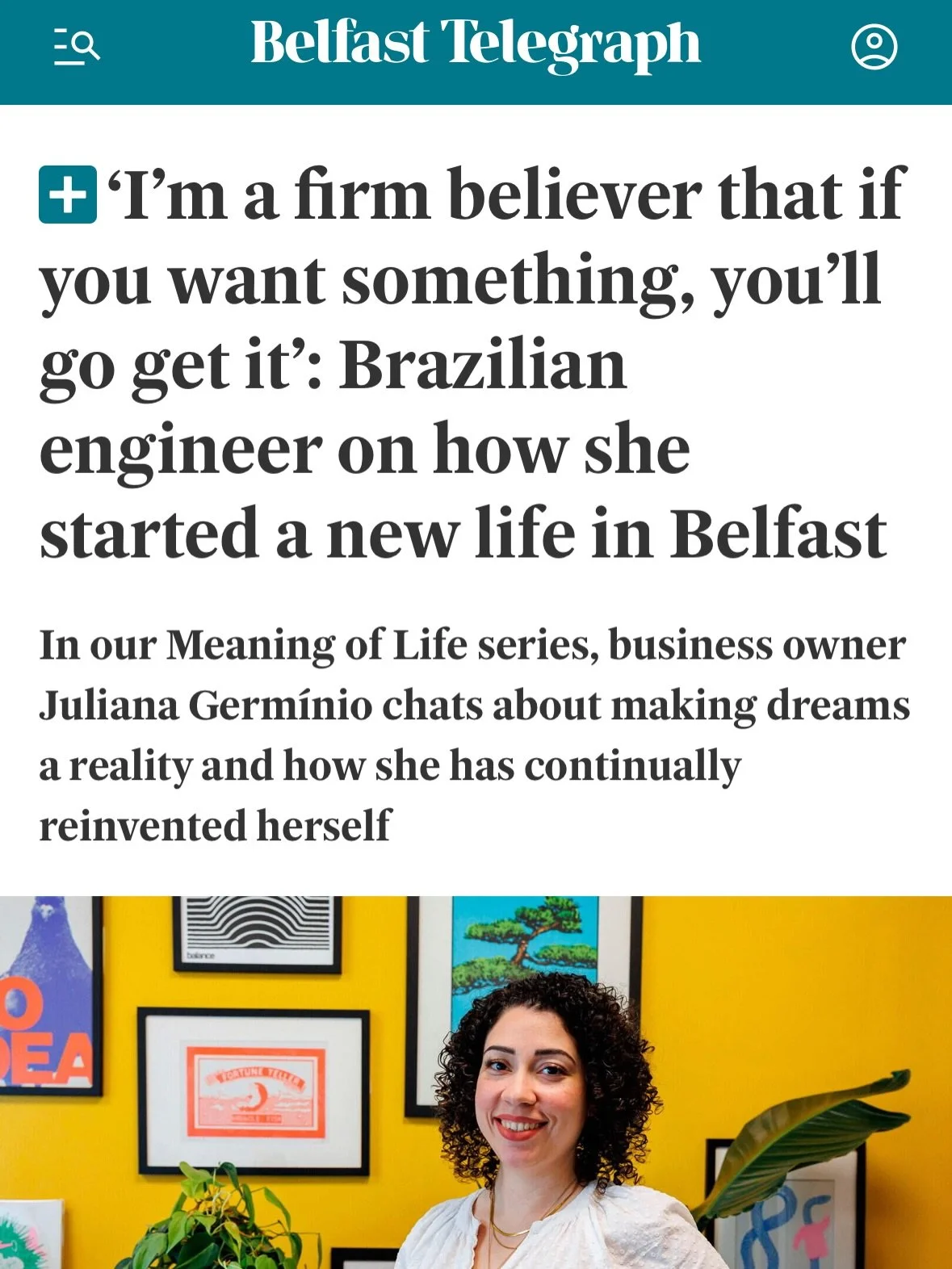 I&rsquo;m in today&rsquo;s @belfasttelegraph sharing a little bit about my journey from studying Civil Engineering in Brazil to somehow ending up running @yellowzest in Belfast!

My career (and life!) has definitely not been a straight line. I&rsquo;