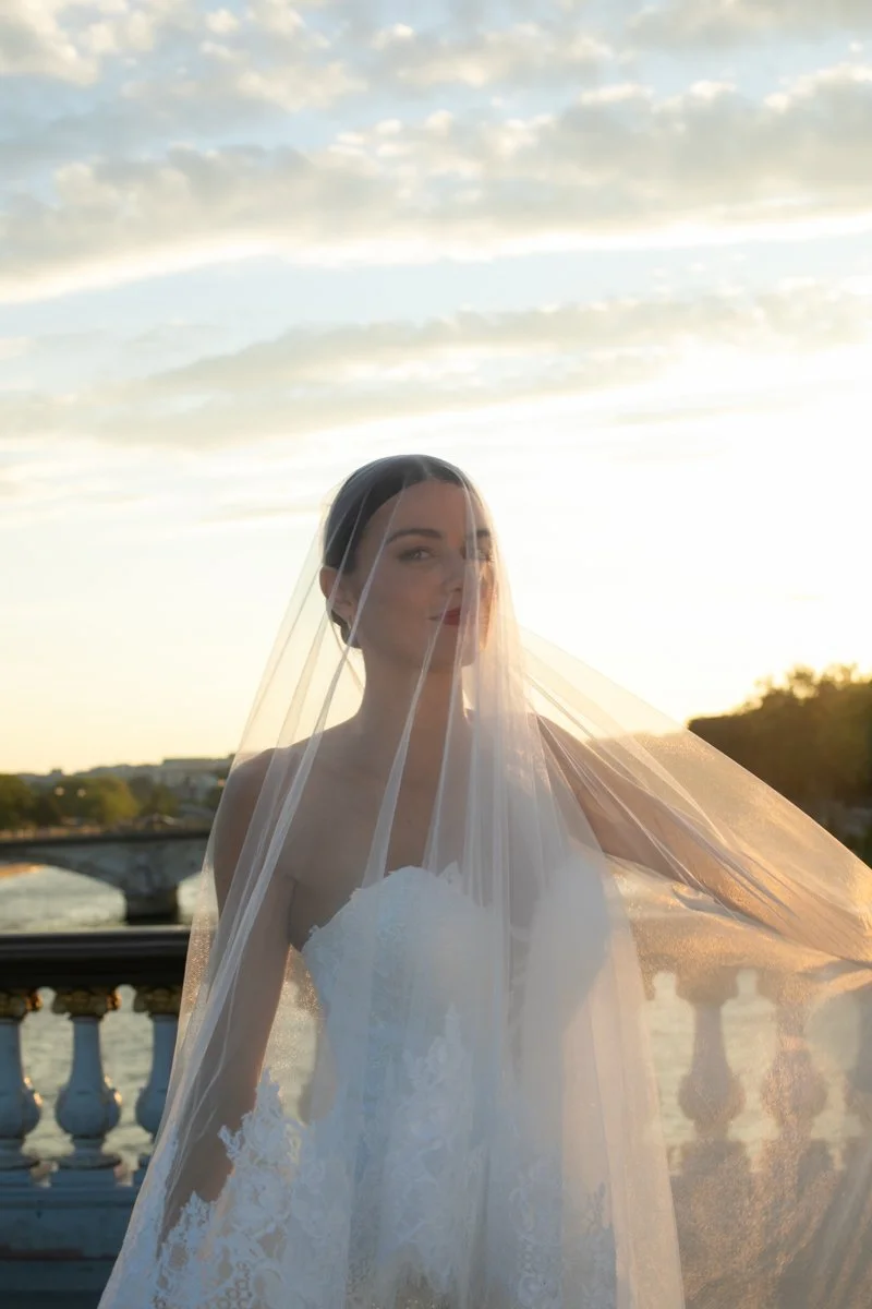 Paris bride sunset