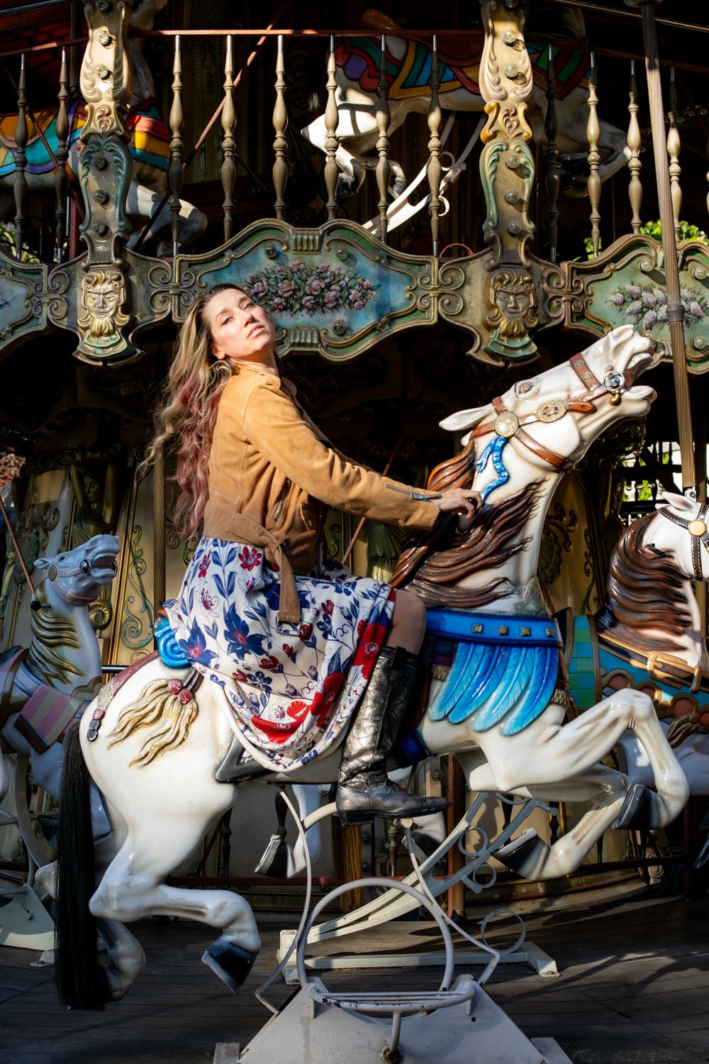 Woman on Montmartre carousel Paris