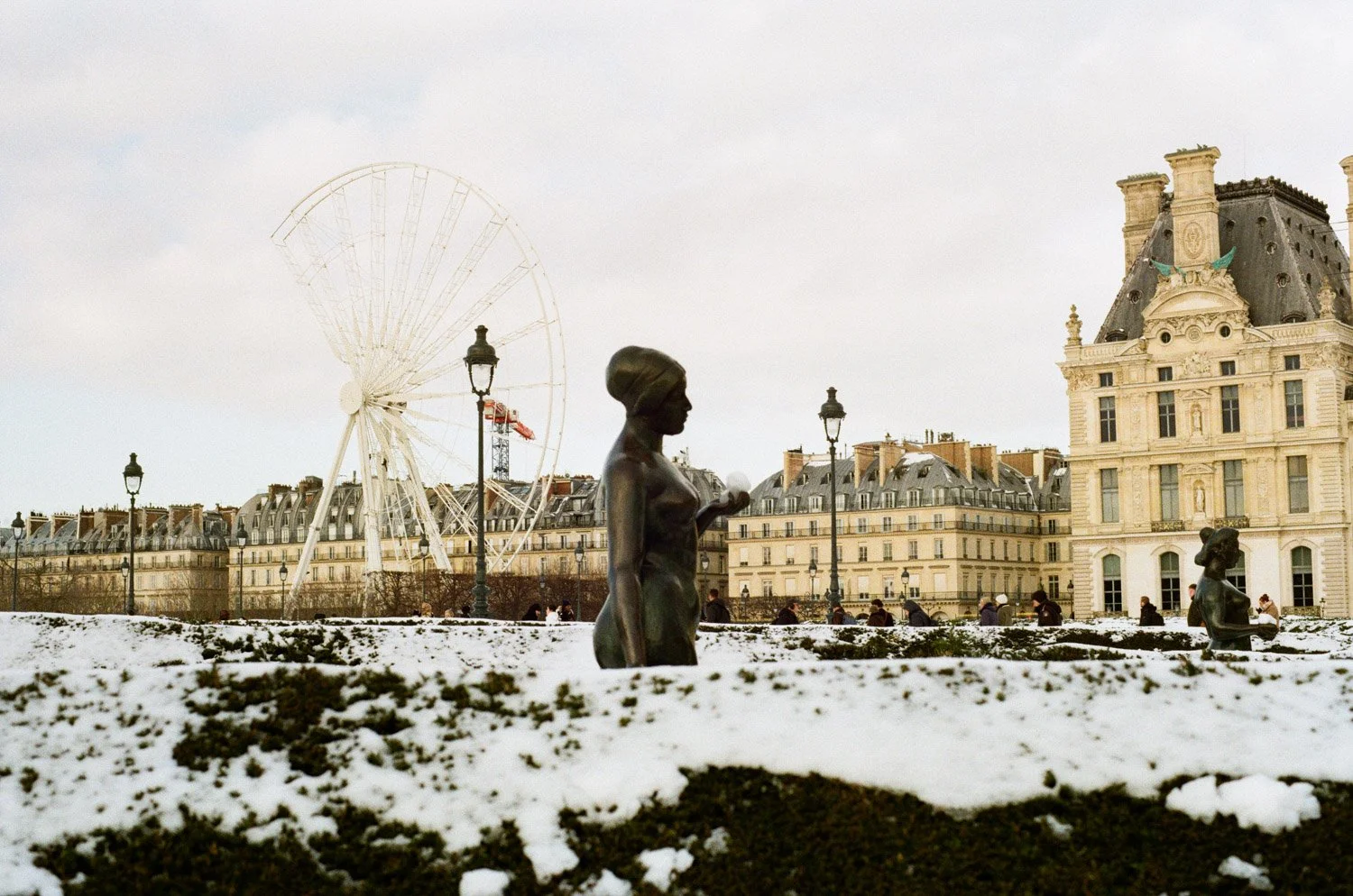 Tuileries and snow