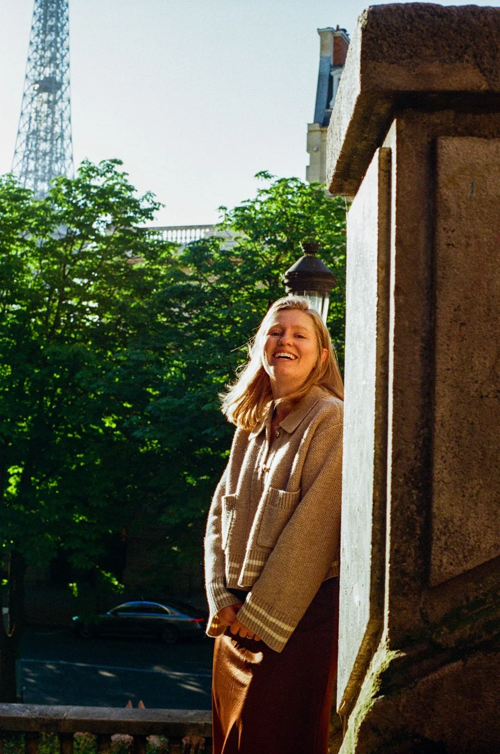 Woman portrait eiffel tower paris film