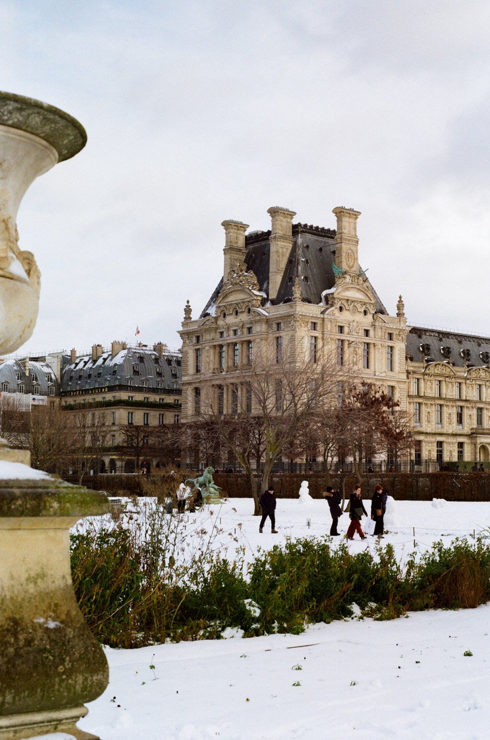 View of Louvre with snow