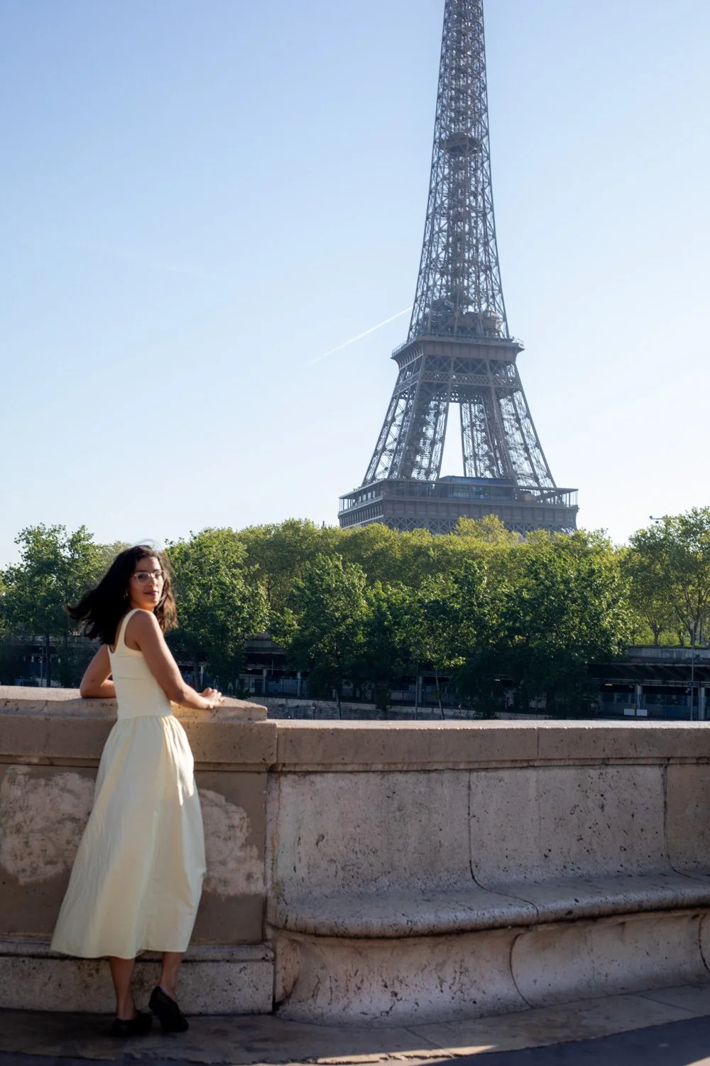 Woman at Bir Hakim bridge Paris