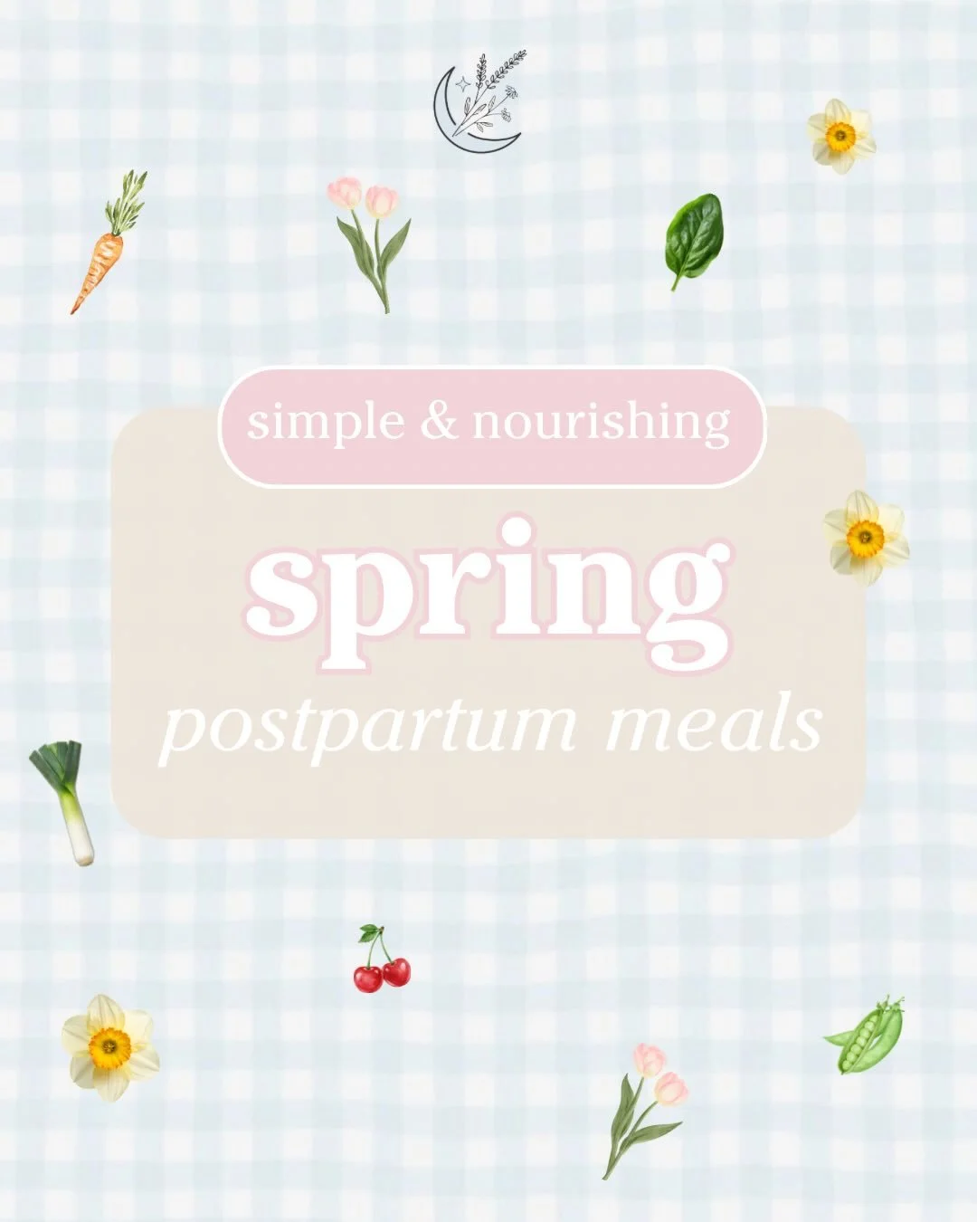 Spring is such a beautiful time to seasonally nourish your body. 🌼🫛🥬🍓🥘

When it comes to planning postpartum meals &mdash; think warm, comforting foods with a fresh seasonal touch:
soft roasted veggies, simple soups, vibrant fruits, and easy-to-