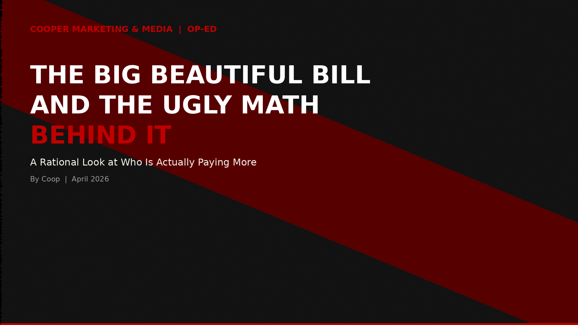 THE BIG BEAUTIFUL BILL AND THE UGLY MATH BEHIND IT