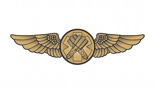 U.S. Coast Guard Rescue Swimmer emblem and wings, Coop RS#69, Silver Fin