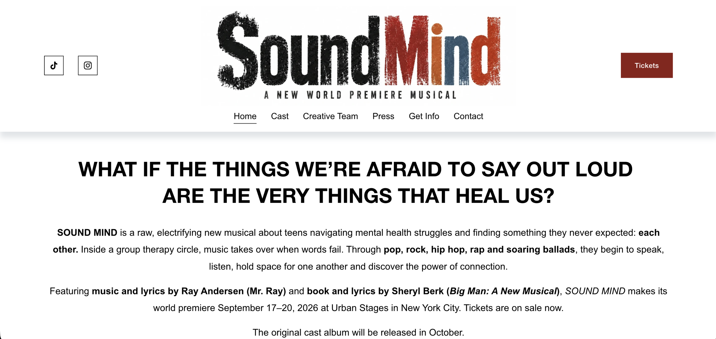 Sound Mind, A New World Premiere Musical