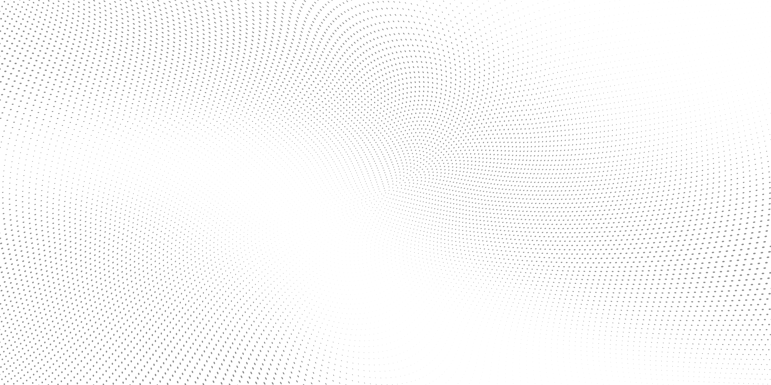 Black background with a pattern of white dots forming concentric circles and wave-like arrangements.