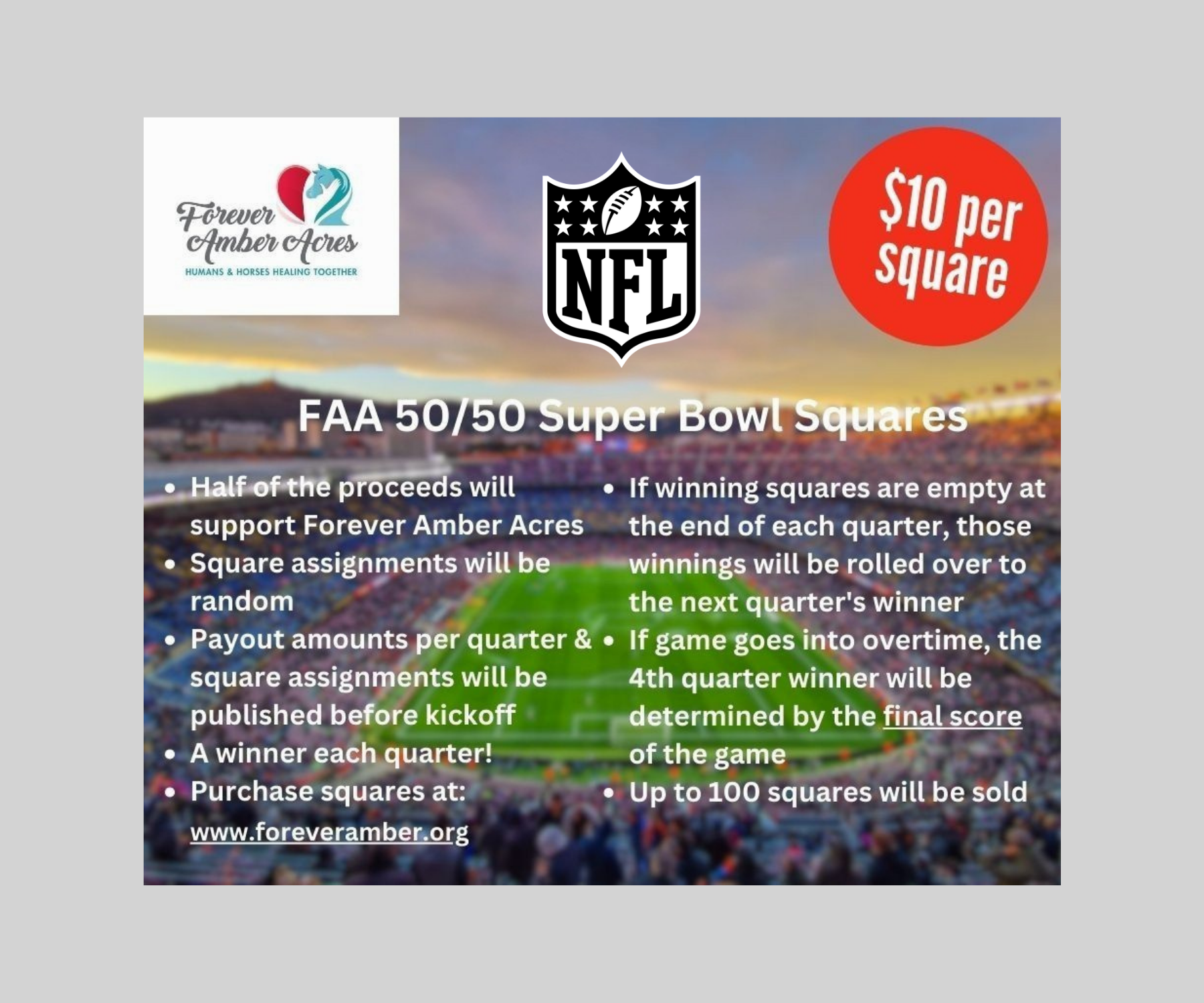 FAA 50/50 Super Bowl Squares