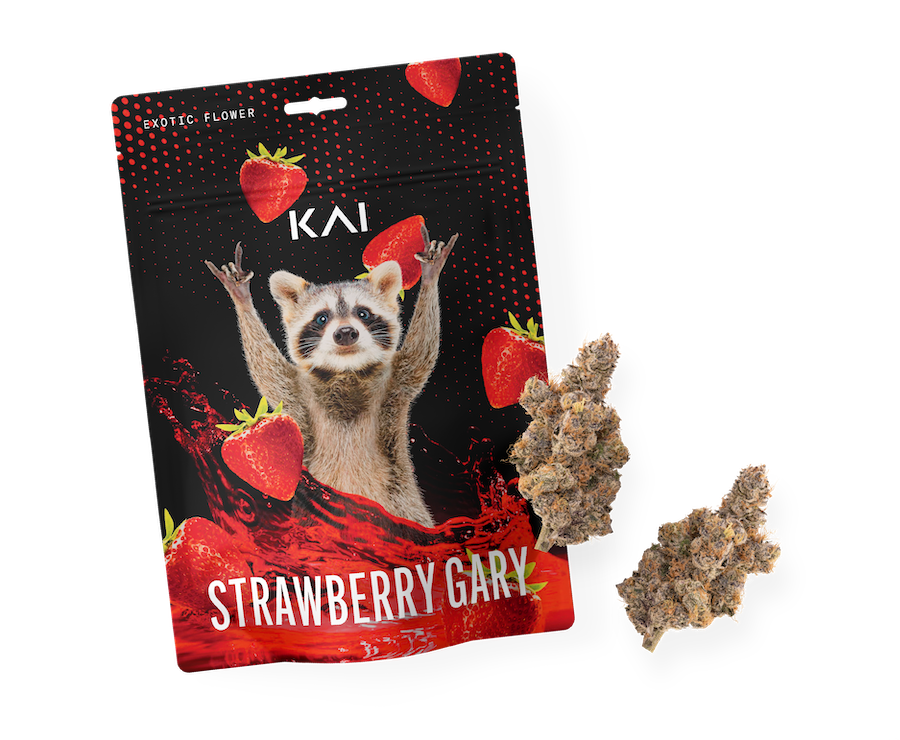 KAI Cultivation Strawberry Gary Hybrid Cannabis Strain Pre-Pack and Buds