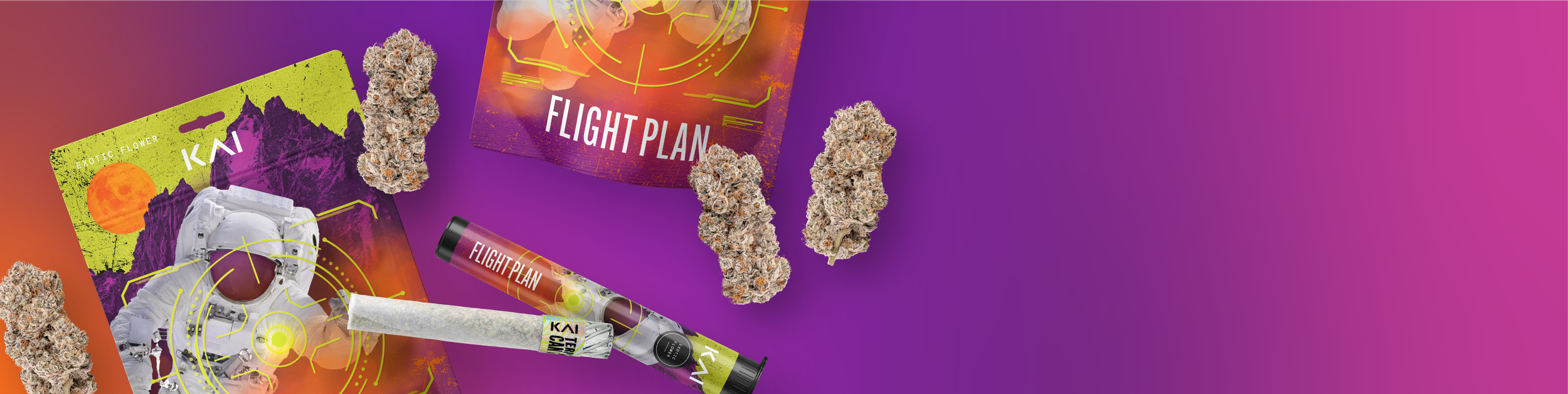KAI Cultivation Flight Plan Pre-Pack Eighths, Flower Buds, and 2G Hand-Roll.