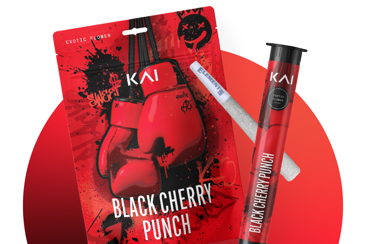 KAI Cultivation Black Cherry Punch Pre-Pack and Pre-Roll Packaging