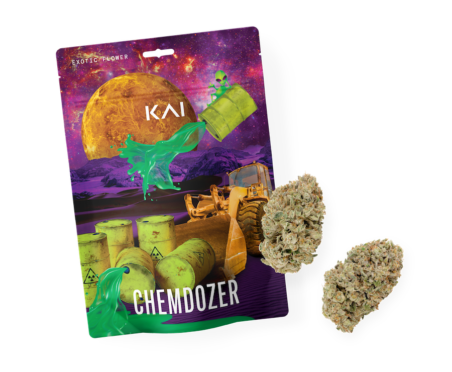 KAI Cultivation Chemdozer Hybrid Cannabis Strain Pre-Pack Eighth and Buds