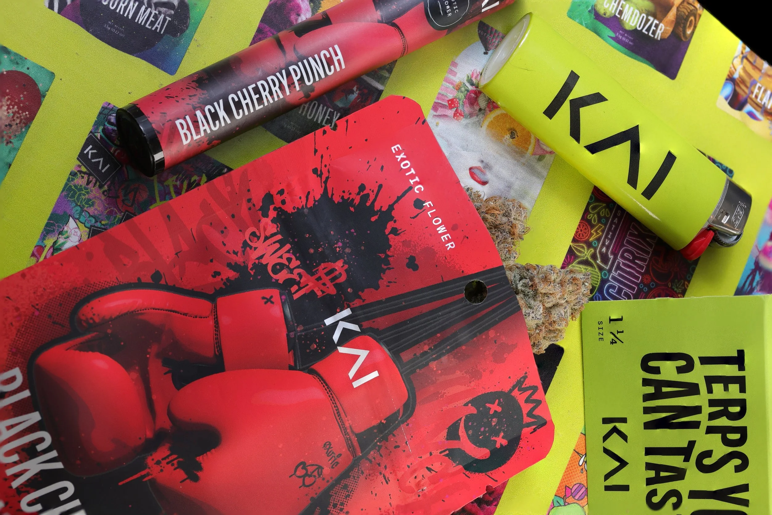 KAI Cultivation Black Cherry Punch Pre-Pack and Pre-Roll Packaging