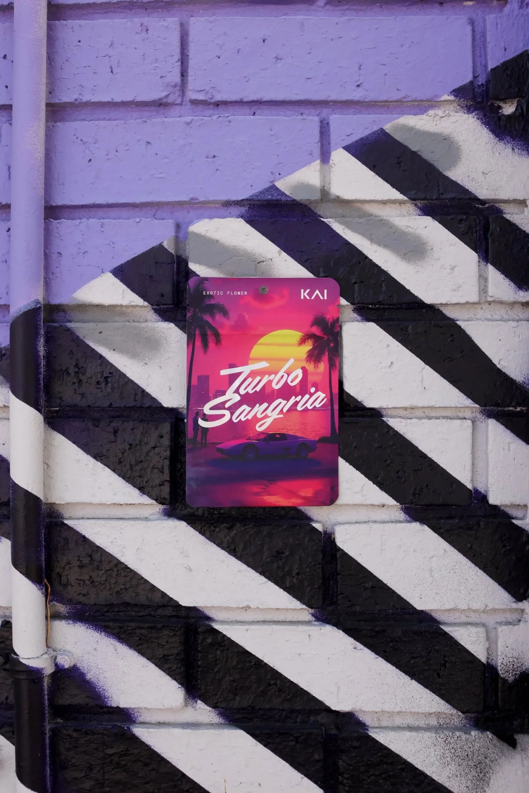 KAI Cultivation Turbo Sangria Pre-Pack Eighth Package on Graffiti Wall