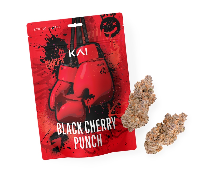 KAI Cultivation Black Cherry Punch Cannabis Indica Strain Bud and Pre-Pack
