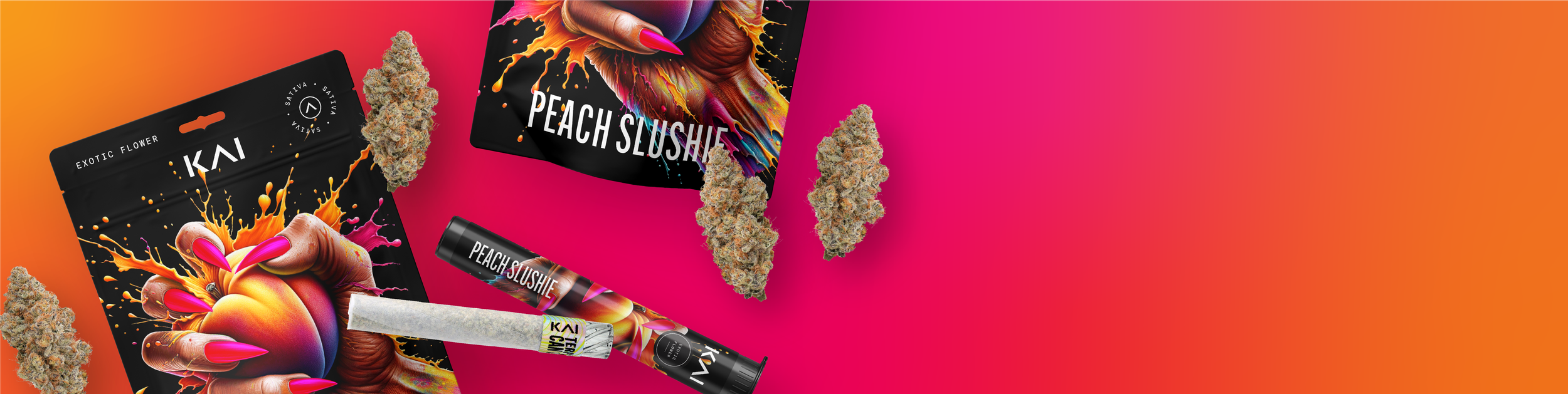 KAI Cultivation Peach Slushie Pre-Pack Eighth, Flower Buds, 2G Hand-Roll.