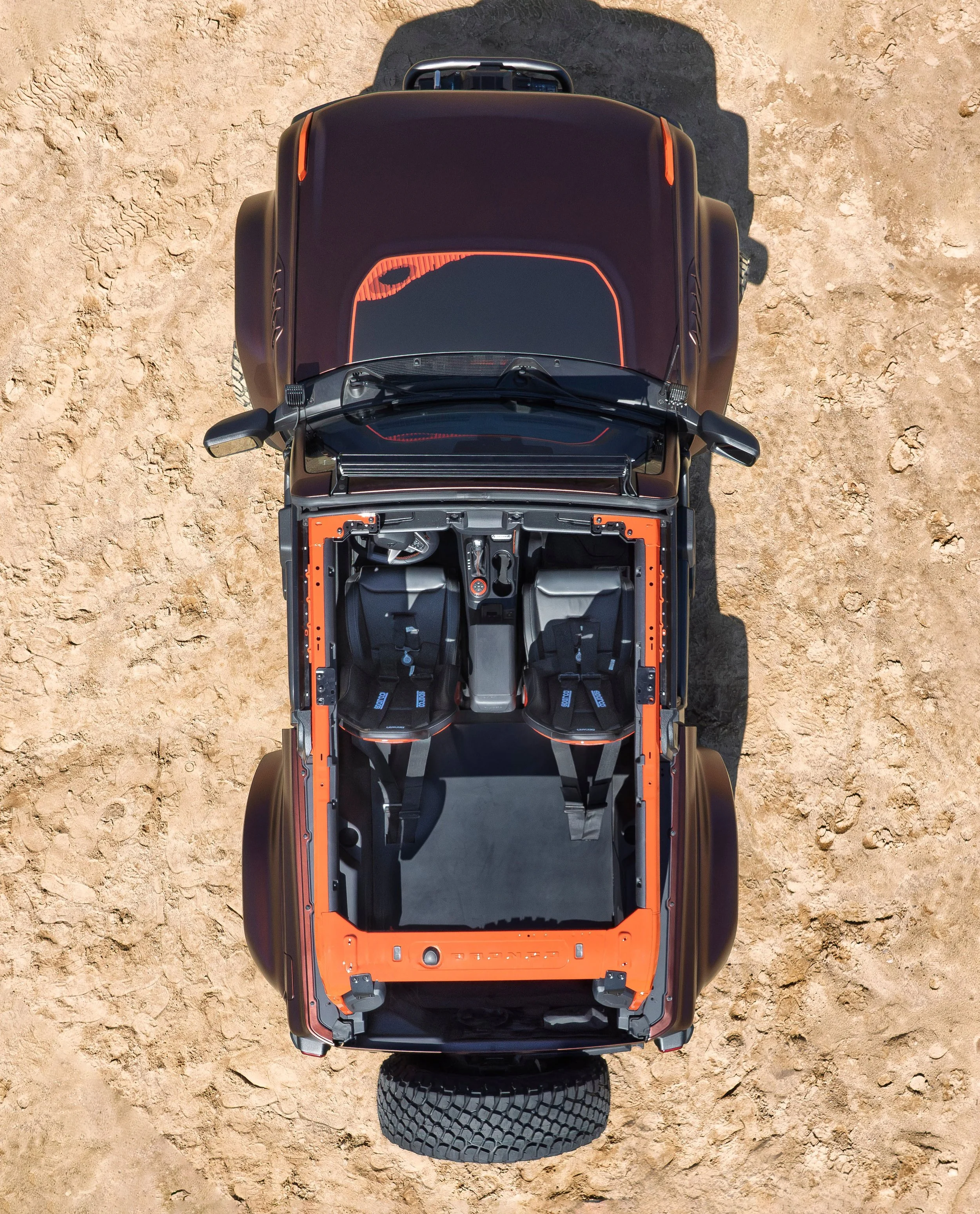 Cliffhanger top view down into the cabin