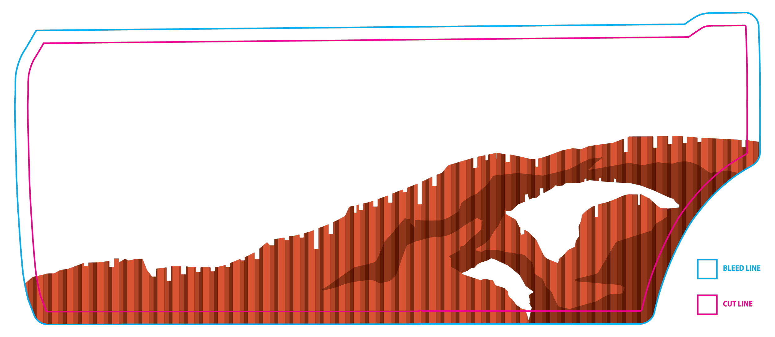 Dieline showing the graphic detail of the side panel for the Moab Edition 4-Door