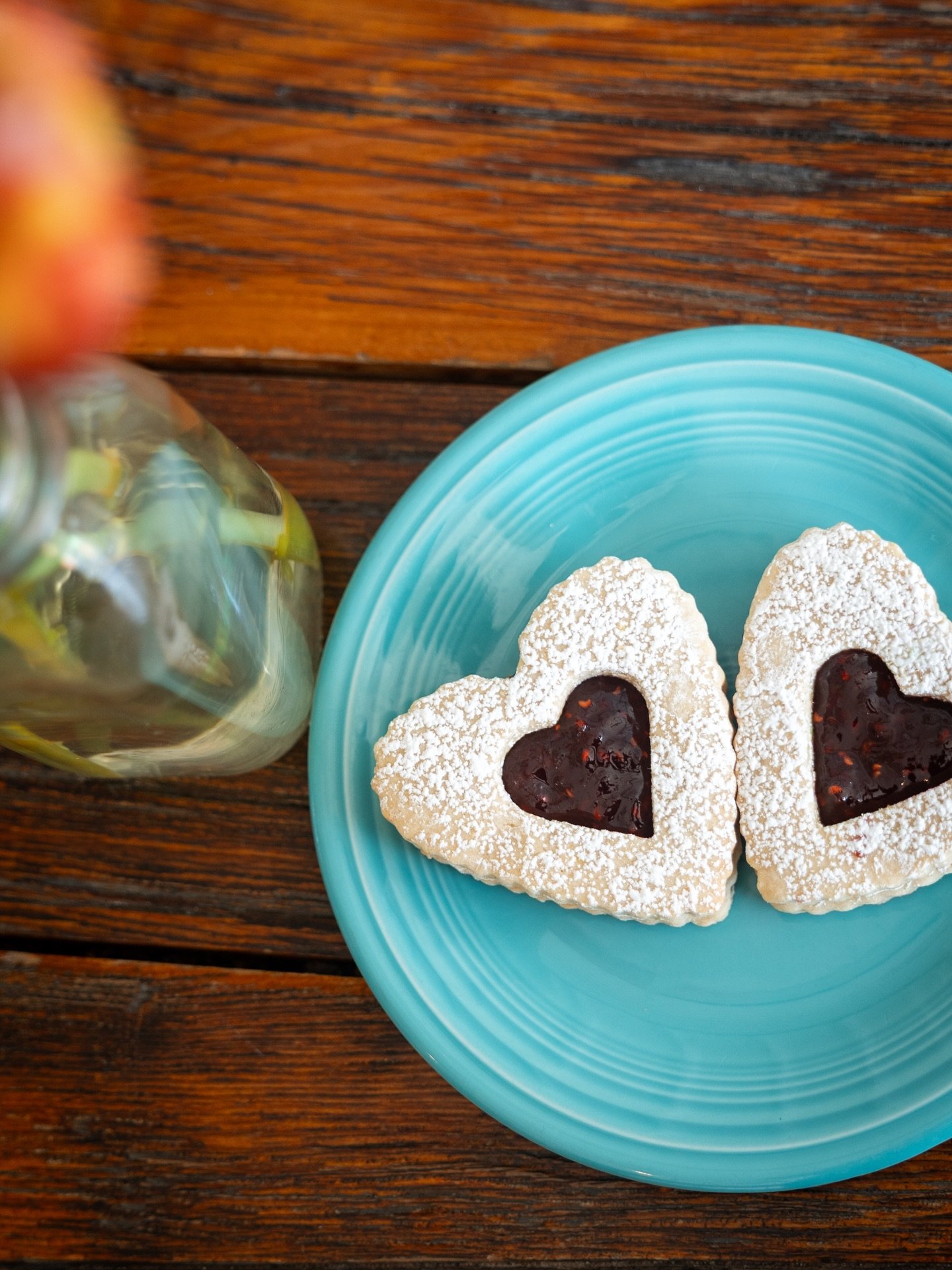 Our Housemade Linzer Cookies! 💗 also, today is the last day to order &lsquo;I Love You A Lattes&rsquo; for Feb 13 or 14th pick up.🌷Link In Bio or visit the shop page of our website!