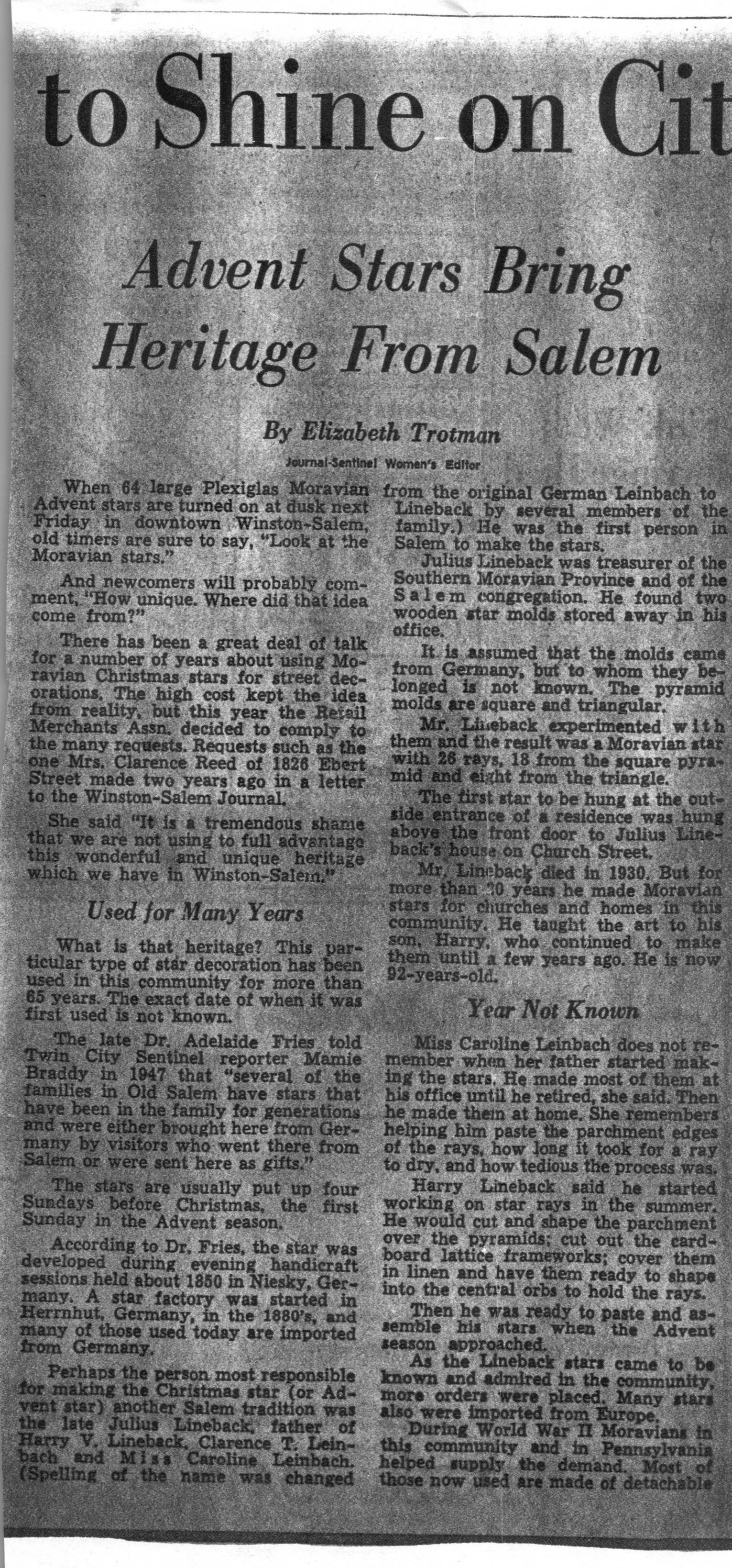 Leinbach Moravian Star Newspaper Article_001.jpg