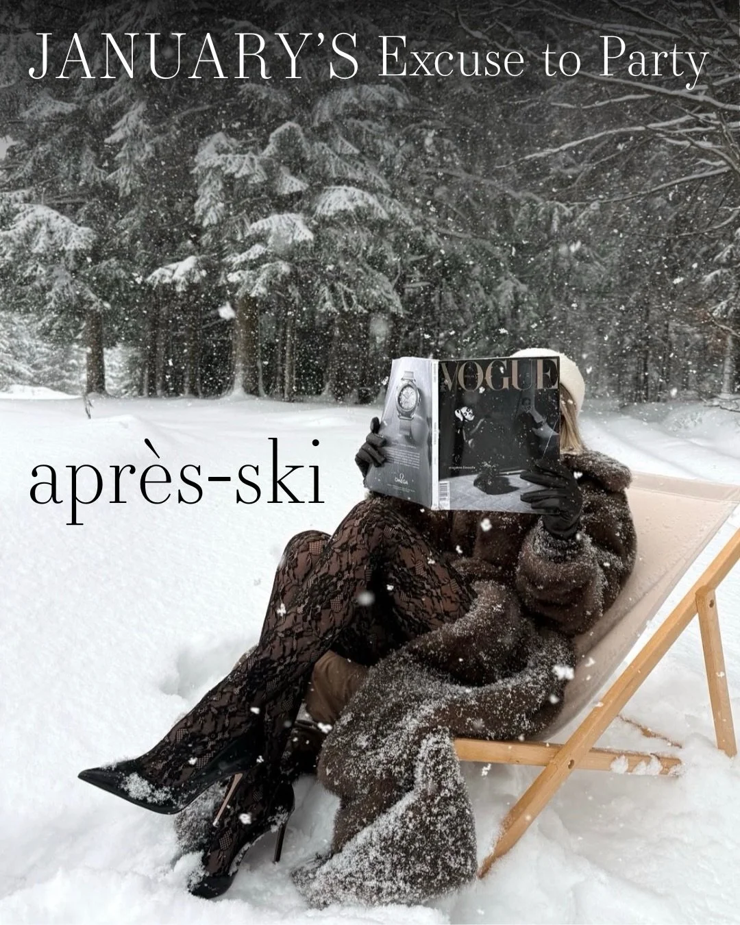 We are always looking for an excuse to party! January&rsquo;s theme: Apr&egrave;s-Ski ❄️

Channel those post-slopes vibes with luxe furs, a touch of glitz, chilled drinks, and the coziest atmosphere - because the best way to ski through these cold wi
