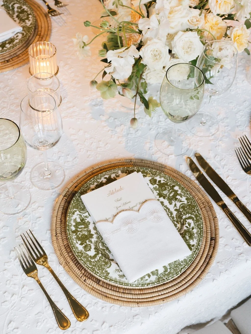 It&rsquo;s not luck, it&rsquo;s thoughtful design. ☘️ A reception drenched in green drape, playful tablecloths, and accents in a tonal palette - there&rsquo;s no pinching happening here.