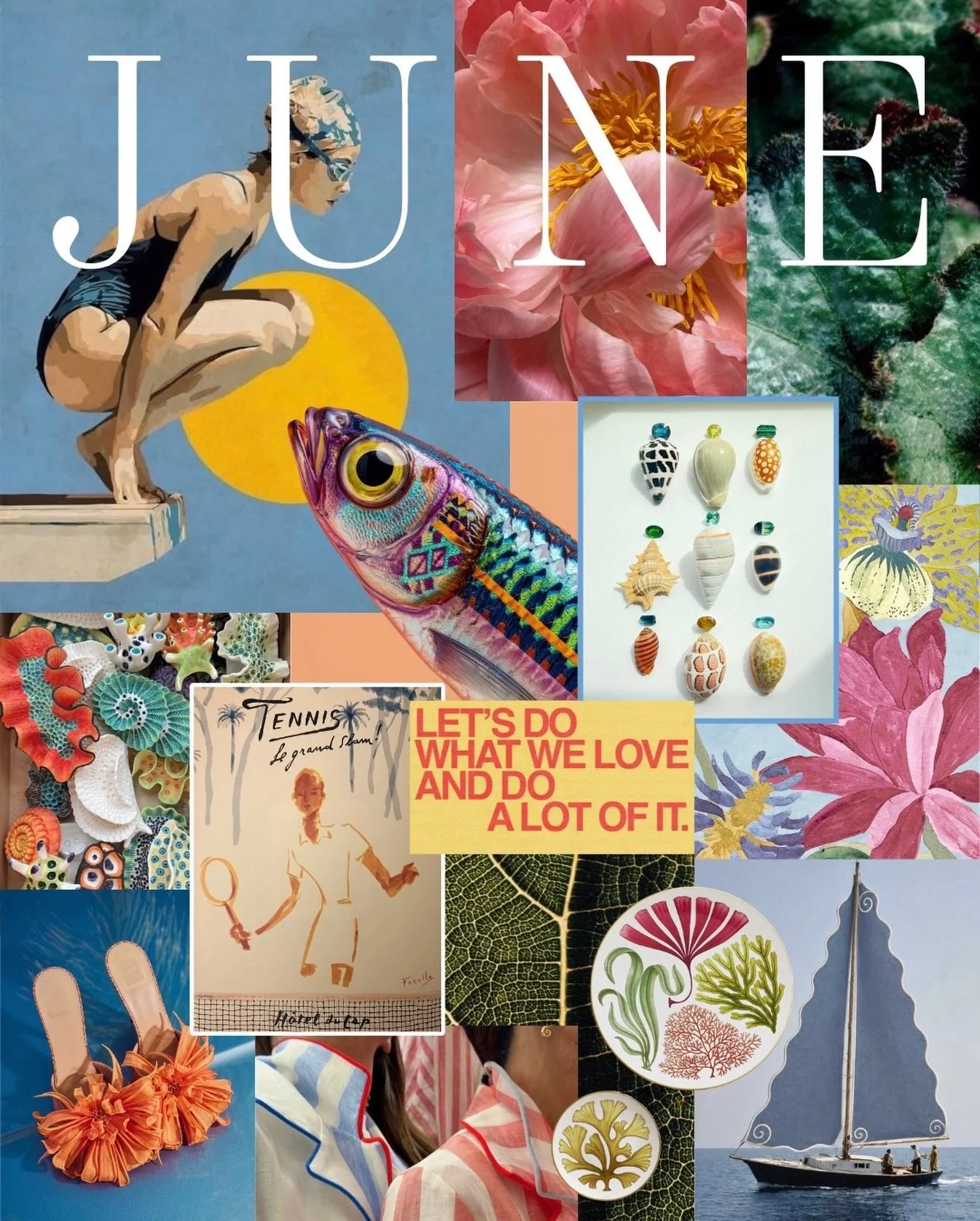 June, curated - coastal color, bold nostalgia, and details that feel collected, not created.🐟